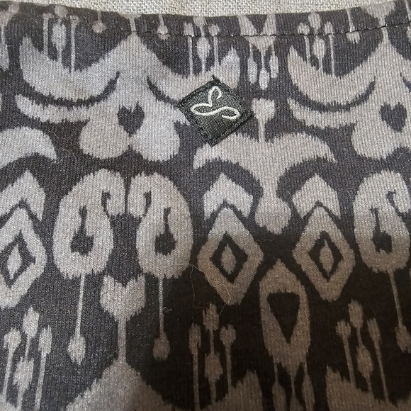 Prana Faux Wrap Ikat Print Dress – Grey/Dark Grey, Size L - Picture 8 of 8